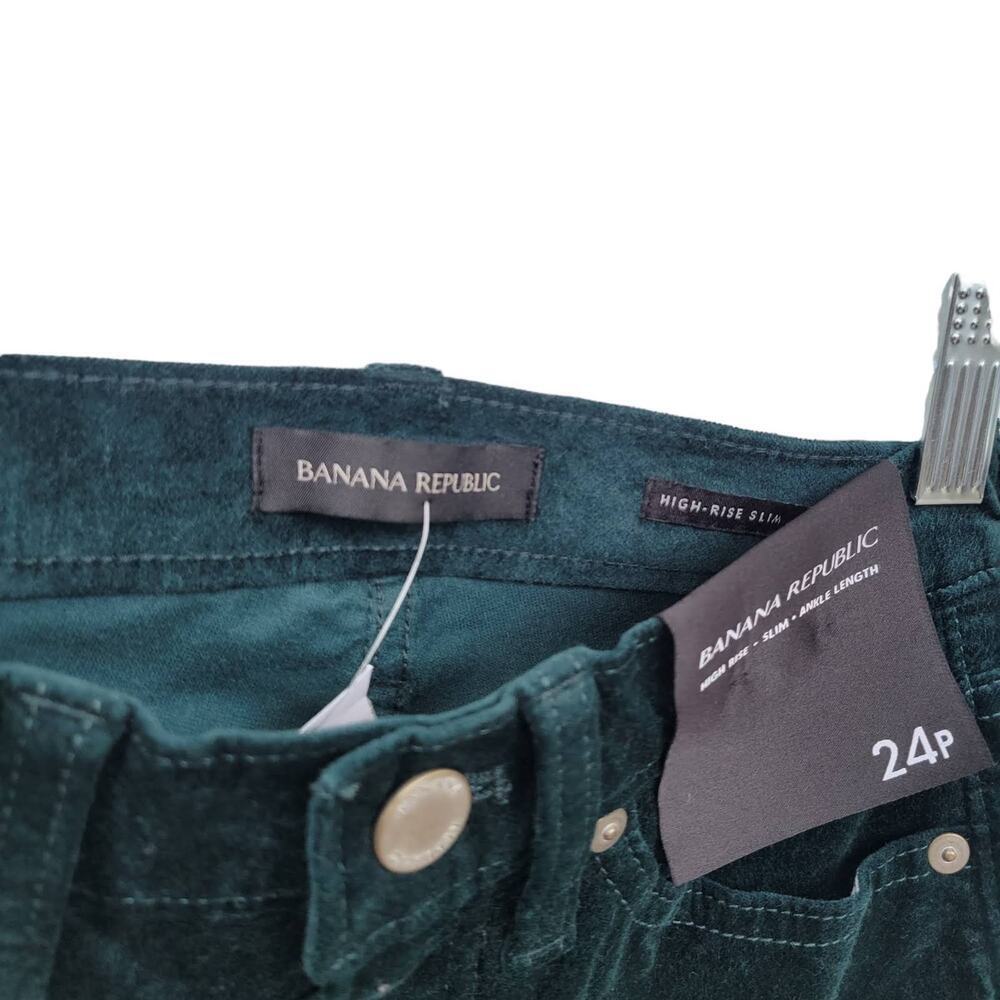 Banana Republic High Rise Slim Velvet Galactic Green Ankle Jean Sz 24P NWT - Picture 5 of 7